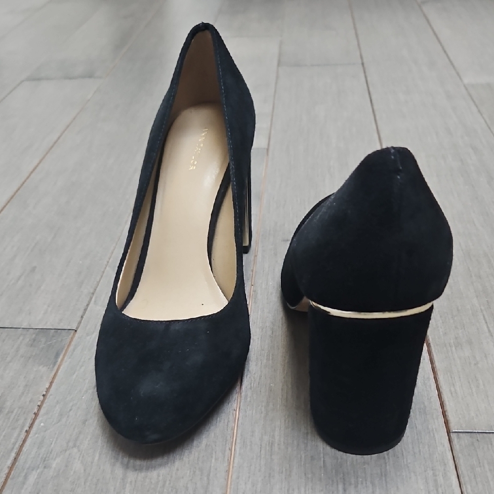 Elegant Black Suede Heels
